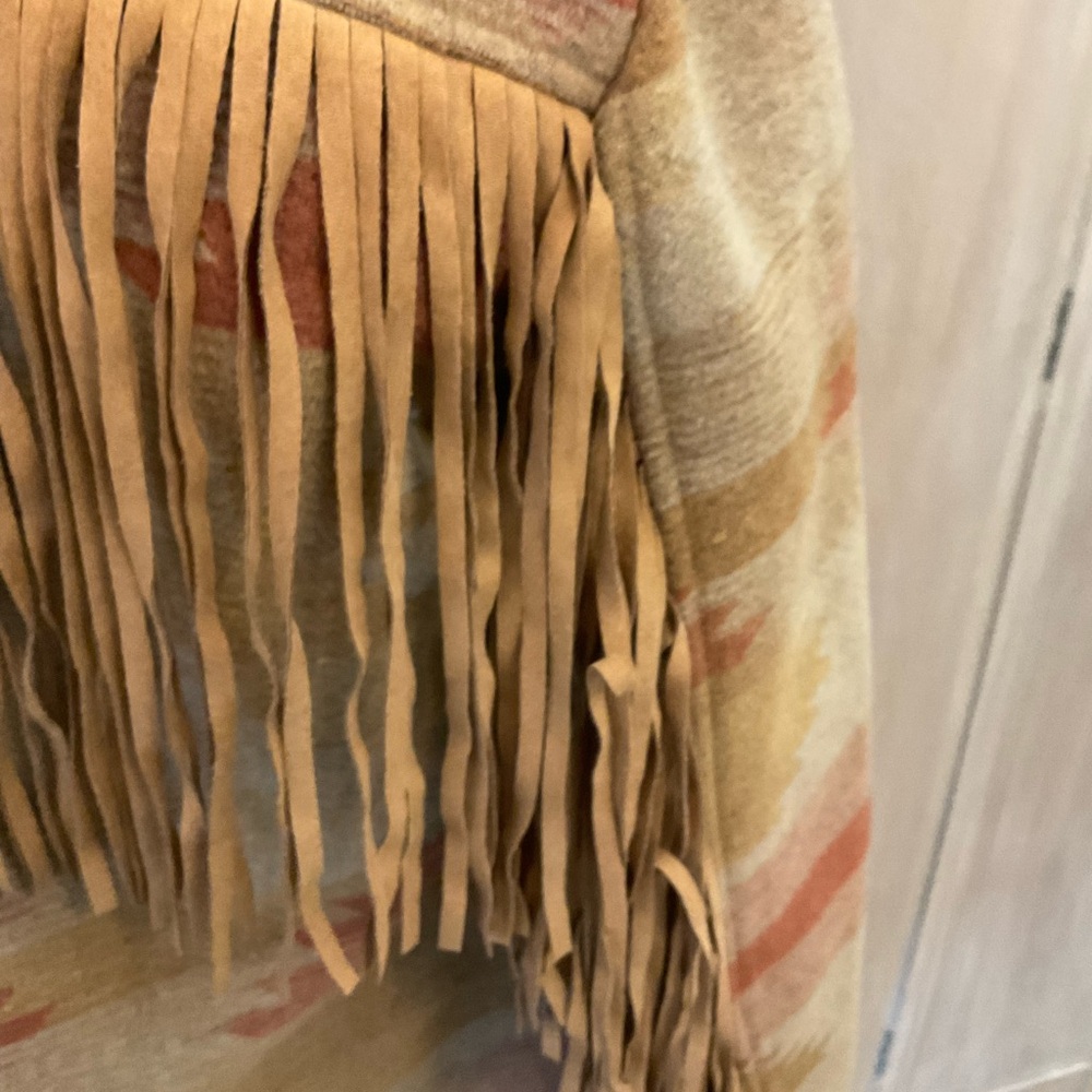 IDYLLWIND Miranda Lambert NETTIE SHERPA BLANKET COAT fringe penny lane coat S - Picture 10 of 16